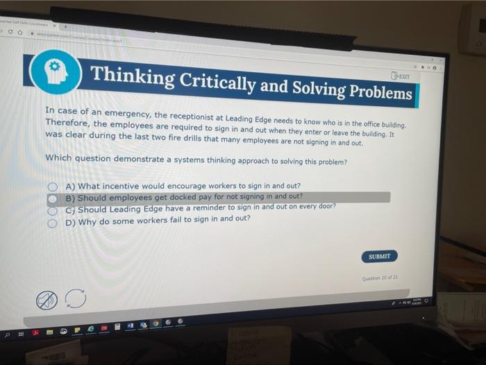 Thinking critically and solving problems posttest