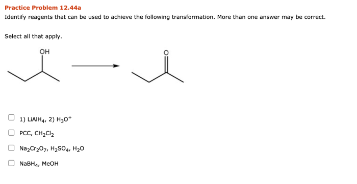 Select the best reagents to achieve the following transformation